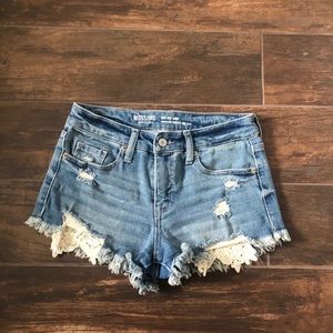 mossimo high rise denim shorts